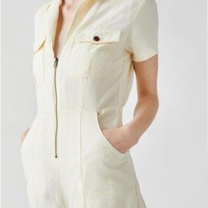 UO Redhook Linen Coverall Romper